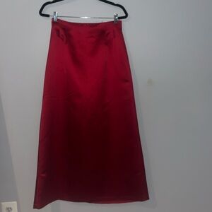 Vintage Petite Satin Red floor length Gown bottom